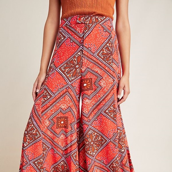 Anthropologie Skirted Wide-Leg Pants GEO Print - Picture 7 of 7
